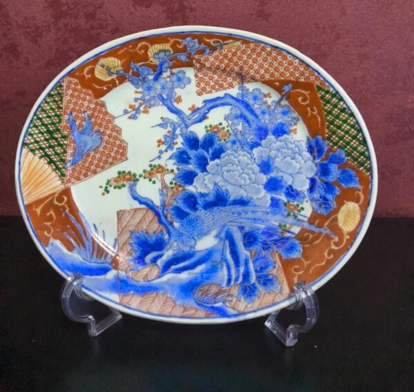 Grande Prato Decorativo em Porcelana Japonesa Imari