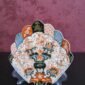 Prato Japonês em Porcelana Imari no Formato de Leque