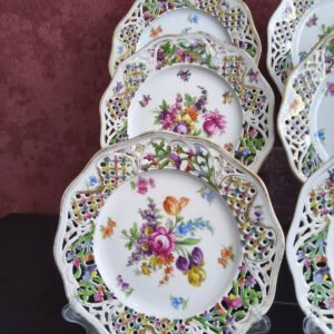 Conjunto de 9 Pratos Schumann Bavaria Chateau Dresden