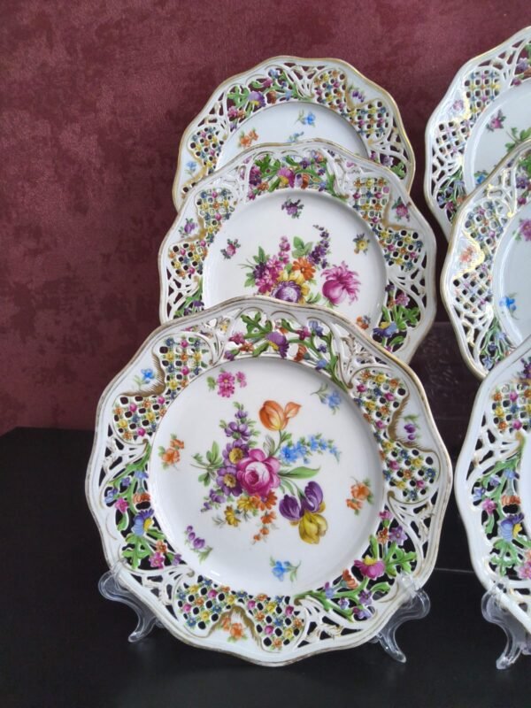 Conjunto de 9 Pratos Schumann Bavaria Chateau Dresden