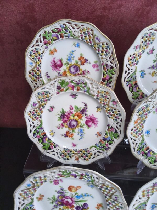 Conjunto de 9 Pratos Schumann Bavaria Chateau Dresden