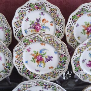 Conjunto de 9 Pratos Schumann Bavaria Chateau Dresden