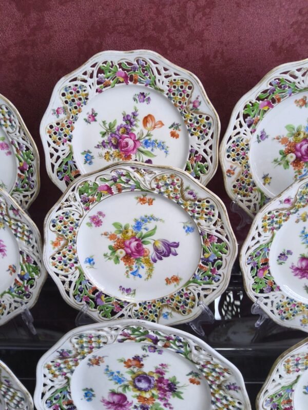 Conjunto de 9 Pratos Schumann Bavaria Chateau Dresden