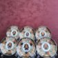 Conjunto de 6 Pratos Japoneses Imari com Borda Ondulada