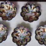 Conjunto de 5 Tigelas Japonesas Kutani do Período Meiji