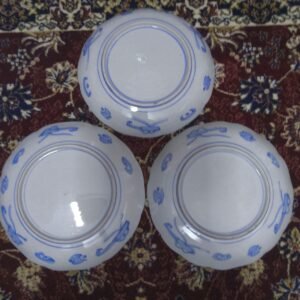 Conjunto de 3 Pratos Japoneses Imari com Decoração Radial