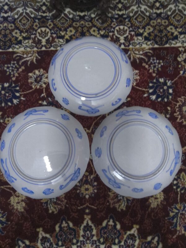 Conjunto de 3 Pratos Japoneses Imari com Decoração Radial