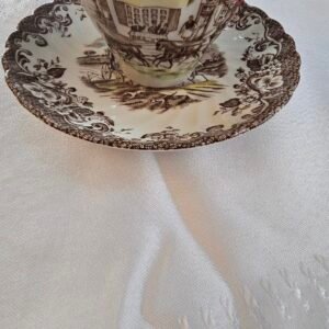 Aparelho de Jantar Inglês em Faiança Transferware Marrom