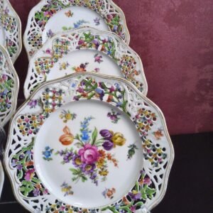 Conjunto de 9 Pratos Schumann Bavaria Chateau Dresden