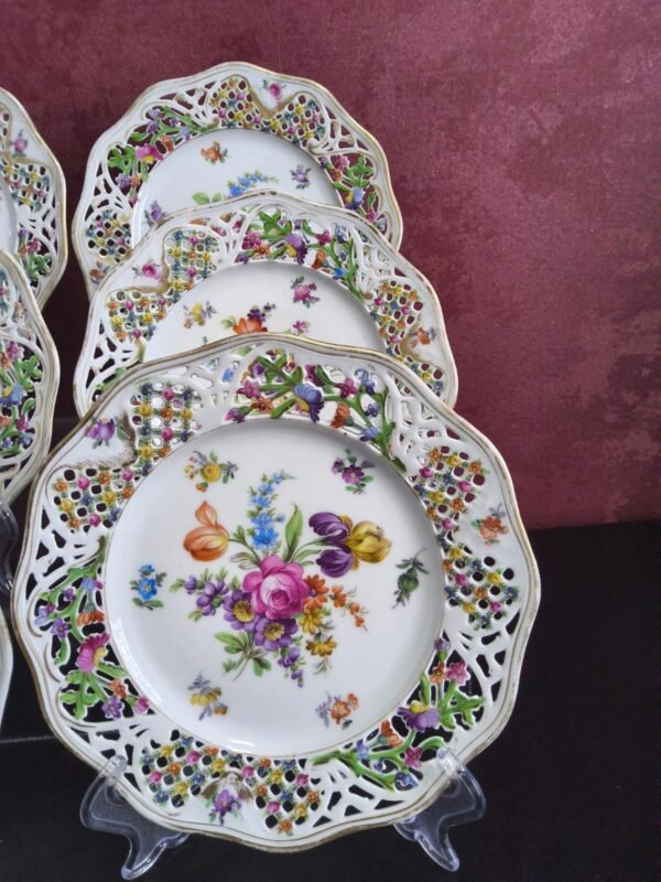 Conjunto de 9 Pratos Schumann Bavaria Chateau Dresden