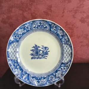 Prato Japonês em Porcelana Imari Azul e Branco