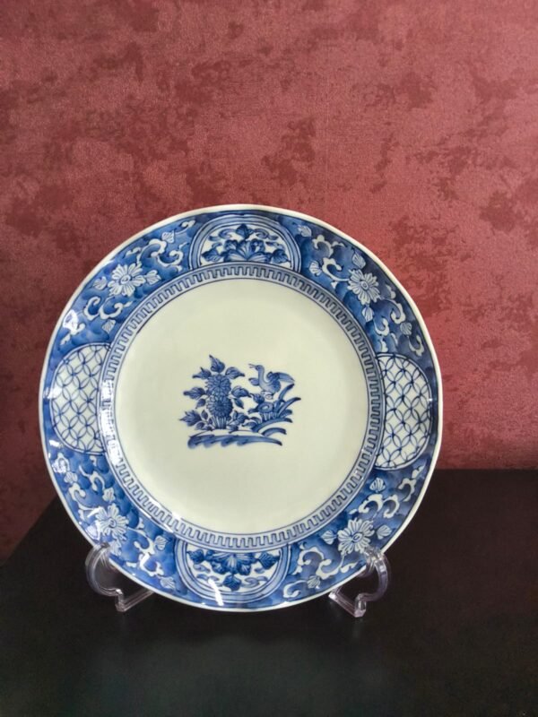 Prato Japonês em Porcelana Imari Azul e Branco