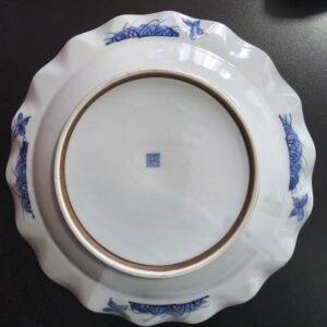 Prato Japonês em Porcelana Imari Azul e Branco - Imagem 2