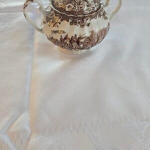 Aparelho de Jantar Inglês em Faiança Transferware Marrom