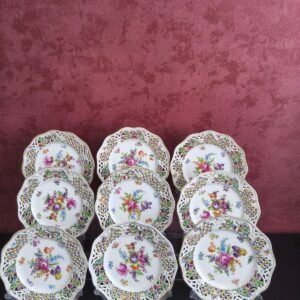 Conjunto de 9 Pratos Schumann Bavaria Chateau Dresden