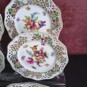 Conjunto de 9 Pratos Schumann Bavaria Chateau Dresden