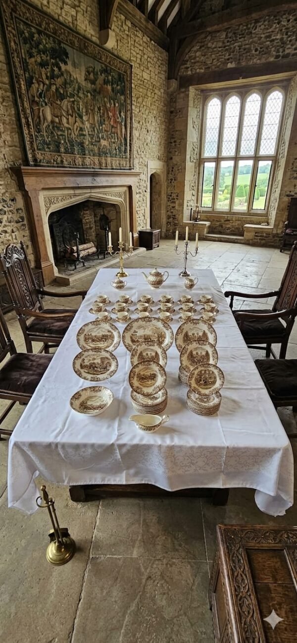 Aparelho de Jantar Inglês em Faiança Transferware Marrom Aparelho de Jantar Inglês em Faiança Transferware Marrom