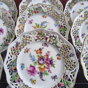 Conjunto de 9 Pratos Schumann Bavaria Chateau Dresden