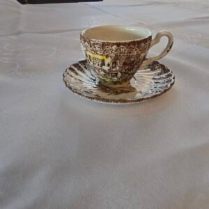 Aparelho de Jantar Inglês em Faiança Transferware Marrom