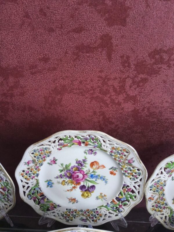 Conjunto de 9 Pratos Schumann Bavaria Chateau Dresden